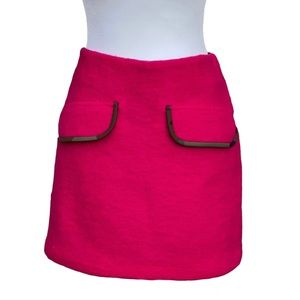 Harvey Faircloth Magenta Wool Mini Skirt Size 4